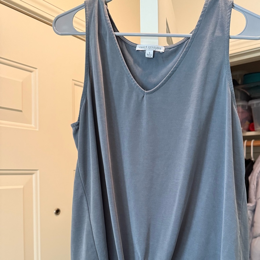 Green Envelope Charcoal Tank Top